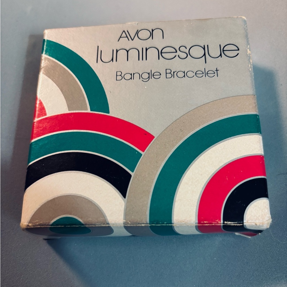 Vintage Avon Luminesque Moonglow Lucite Black Bangle Bracelet 1977